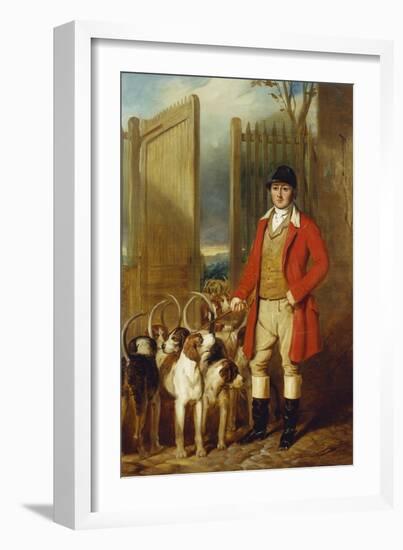 A Kennel Huntsman and Hounds Outside a Dray-Yard-George Sebright-Framed Giclee Print