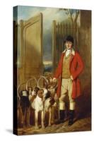 A Kennel Huntsman and Hounds Outside a Dray-Yard-George Sebright-Stretched Canvas