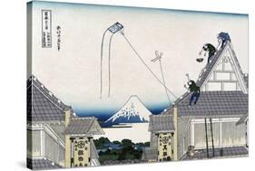 A Ketch of the Mitsui Shop in Surugstreet in Edo-Katsushika Hokusai-Stretched Canvas
