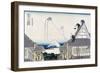 A Ketch of the Mitsui Shop in Surugstreet in Edo-Katsushika Hokusai-Framed Art Print