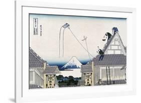 A Ketch of the Mitsui Shop in Surugstreet in Edo-Katsushika Hokusai-Framed Premium Giclee Print