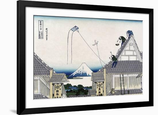 A Ketch of the Mitsui Shop in Surugstreet in Edo-Katsushika Hokusai-Framed Premium Giclee Print