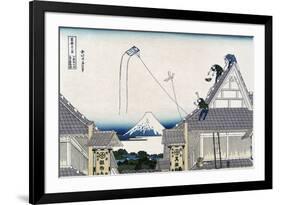 A Ketch of the Mitsui Shop in Surugstreet in Edo-Katsushika Hokusai-Framed Premium Giclee Print