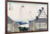 A Ketch of the Mitsui Shop in Surugstreet in Edo-Katsushika Hokusai-Framed Art Print