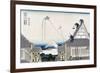 A Ketch of the Mitsui Shop in Surugstreet in Edo-Katsushika Hokusai-Framed Art Print