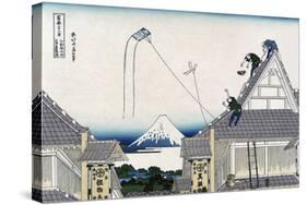 A Ketch of the Mitsui Shop in Surugstreet in Edo-Katsushika Hokusai-Stretched Canvas
