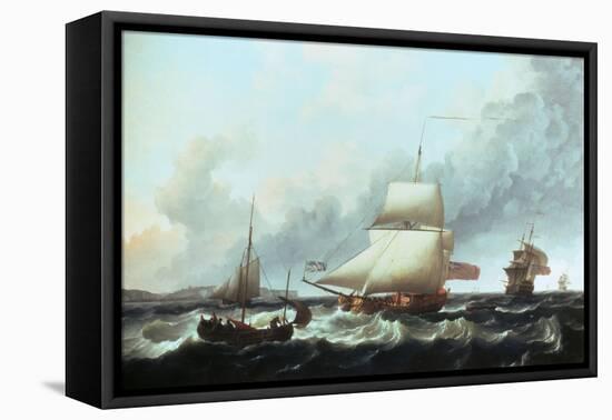 A Ketch-Rigged Royal Yacht in a Fresh Breeze off Dover, 1754-Charles Brooking-Framed Stretched Canvas