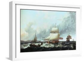 A Ketch-Rigged Royal Yacht in a Fresh Breeze off Dover, 1754-Charles Brooking-Framed Giclee Print