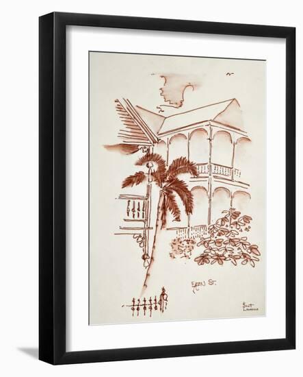 A Key West Victorian 'Conch' house.-Richard Lawrence-Framed Photographic Print