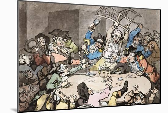 A Kick Up at a Hazard Table-Thomas Rowlandson-Mounted Giclee Print