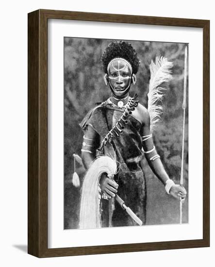 A Kikuyu Warrior, Kenya, 1936-Martin Johnson-Framed Giclee Print