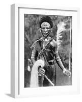 A Kikuyu Warrior, Kenya, 1936-Martin Johnson-Framed Giclee Print