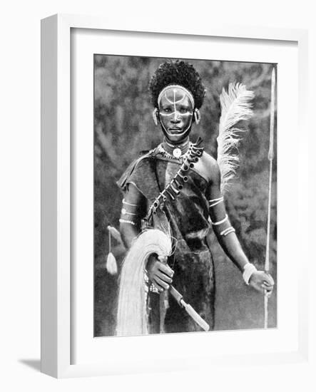 A Kikuyu Warrior, Kenya, 1936-Martin Johnson-Framed Giclee Print