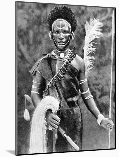 A Kikuyu Warrior, Kenya, 1936-Martin Johnson-Mounted Giclee Print