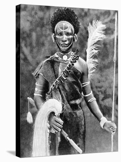 A Kikuyu Warrior, Kenya, 1936-Martin Johnson-Stretched Canvas