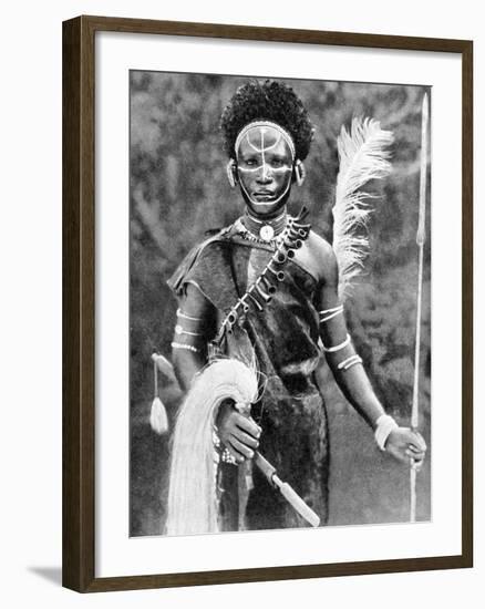 A Kikuyu Warrior, Kenya, 1936-Martin Johnson-Framed Giclee Print