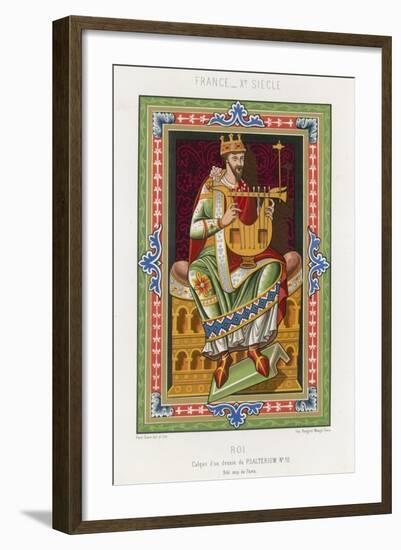 A King Playing a Lyre-null-Framed Giclee Print