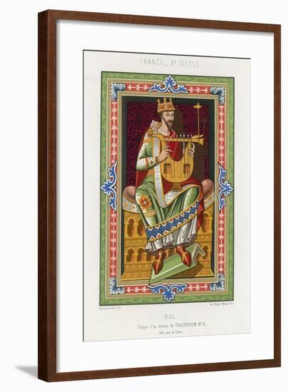 A King Playing a Lyre-null-Framed Giclee Print