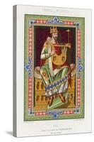 A King Playing a Lyre-null-Stretched Canvas