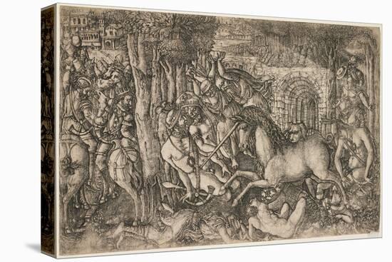 A King Pursued by a Unicorn, C.1547-null-Stretched Canvas