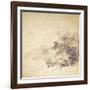 A Kinji Ground Shikishi Bako Depicting a Hut with Watermill-null-Framed Giclee Print