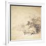 A Kinji Ground Shikishi Bako Depicting a Hut with Watermill-null-Framed Giclee Print