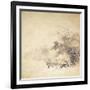 A Kinji Ground Shikishi Bako Depicting a Hut with Watermill-null-Framed Giclee Print