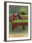 A Kiss off the Red, Couple Kissing Before Pool Shot-Lantern Press-Framed Art Print