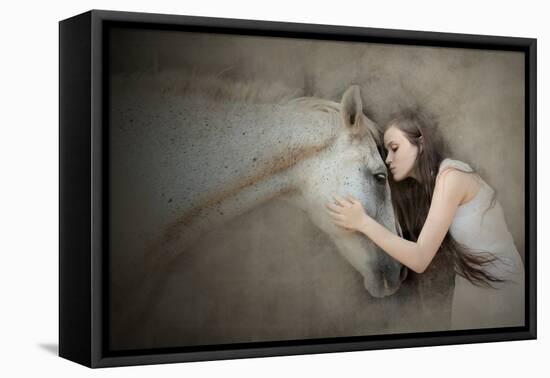 A Kiss-Olga Mest-Framed Stretched Canvas