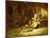 A Kitchen with Vegetables in a Wicker Basket, Pewter Plates and a Pumpkin-Willem Kalf-Mounted Giclee Print