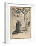 A Kneeling Friar before a Vision of Christ on the Cross, 1601-1700 (Pen and Brush and Blueish Grey-German School-Framed Giclee Print