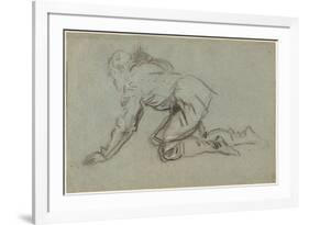 A Kneeling Man Holding a Staff, c.1554-56-Jacopo Robusti Tintoretto-Framed Giclee Print