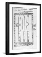 A Knife Trick (Engraving) (B/W Photo)-English-Framed Premium Giclee Print