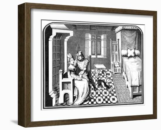 A Knight and a Lady, 15th Century-A Bisson-Framed Giclee Print