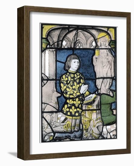 A Knight (De Bernemicour) at His Orisons before an Image of St Mary Magdalene, C1500-null-Framed Giclee Print