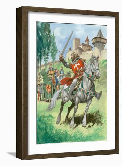 A Knight Outside a Castle-Peter Jackson-Framed Giclee Print