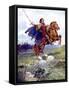 A Knight Riding a Rearing Horse-null-Framed Stretched Canvas