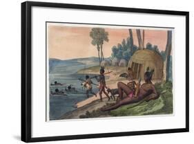 A Korah Hottentot Village on the Left Bank of the Orange River-Stefano Bianchetti-Framed Giclee Print