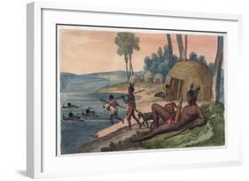 A Korah Hottentot Village on the Left Bank of the Orange River-Stefano Bianchetti-Framed Giclee Print