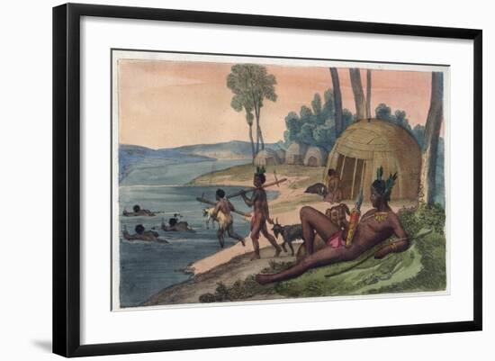 A Korah Hottentot Village on the Left Bank of the Orange River-Stefano Bianchetti-Framed Giclee Print