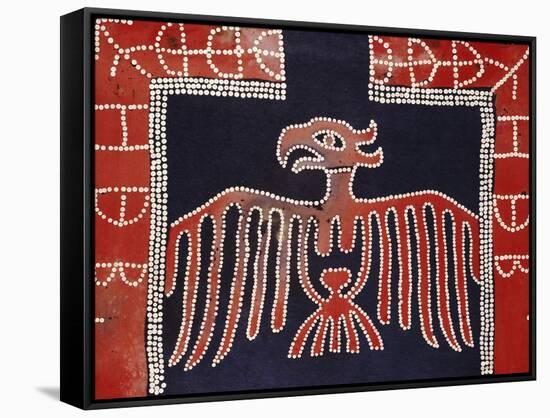 A Kwakiutl Button Blanket, a Frontal Eagle with Spread Wings, 19th Century-null-Framed Stretched Canvas