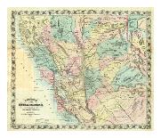 New Map of Central California, c.1871-A^ L^ Bancroft-Art Print
