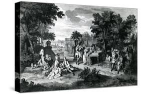 A L'Ombre Des Bosquets Dans Un Beau Jour D'Eté..C.1710-Bernard Picart-Stretched Canvas