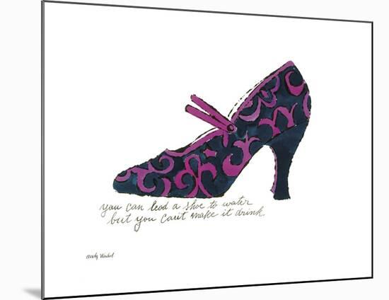 A la Recherche du Shoe Perdu, 1955 (blue & pink shoe)-Andy Warhol-Mounted Art Print