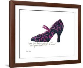 A la Recherche du Shoe Perdu, 1955 (blue & pink shoe)-Andy Warhol-Framed Art Print