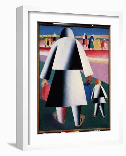 A La Recolte (Martha Et Vanka) (To the Harvest. Martha and Vanka). Une Mere Et Sa Fille, Represente-Kazimir Severinovich Malevich-Framed Giclee Print