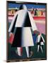 A La Recolte (Martha Et Vanka) (To the Harvest. Martha and Vanka). Une Mere Et Sa Fille, Represente-Kazimir Severinovich Malevich-Mounted Giclee Print