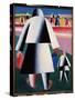 A La Recolte (Martha Et Vanka) (To the Harvest. Martha and Vanka). Une Mere Et Sa Fille, Represente-Kazimir Severinovich Malevich-Stretched Canvas