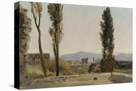A la villa Farnèse : les trois peupliers et le Mont Latium-Pierre Henri de Valenciennes-Stretched Canvas