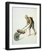 A Labourer Plate 27 from "The Costume of China"-Major George Henry Mason-Framed Giclee Print